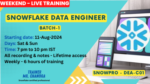 Snowflake Data Engineer - Weekend Training - B1